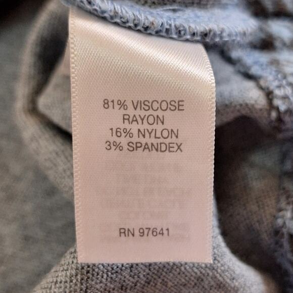 J. Jill Ponte Shirt Women's Medium Blue Gray Houndstooth Classic Preppy Office - Picture 7 of 8